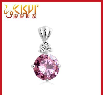 純銀工廠批發銀飾品女式韓版吊墜花冠花形925純銀鑲鉆吊墜