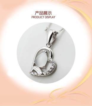 同力S925銀飾品歐美時尚百搭款項鏈瑪瑙石心形吊墜銀首飾工廠加工定制TBD002