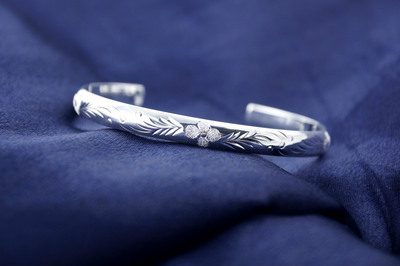 【廠家直銷 高品質百分百928純銀女式卜面C口車花噴砂手鐲】價格,廠家,圖片,手鏈,海豐縣梅隴東泰首飾廠-