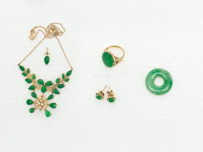 6 K 金鑲翡翠首飾共六件_2016年第32期拍賣會_拍得高_易拍全球