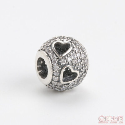 【潘家珠子S925純銀鏤空心形珠子歐美新款百搭心形散珠廠家批發425#】深圳市寶安區石巖清風緣首飾廠 - 產品庫
