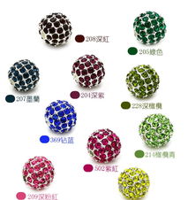 人氣飾品香巴拉粉紅佳人三色漸變水鉆球價格 廠家 圖片