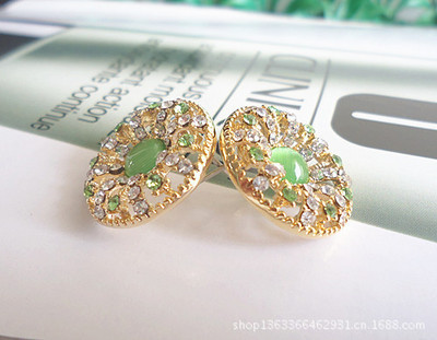批發采購耳飾-韓版耳飾 貓眼石鑲鉆耳釘耳環 耳環混批 飾品廠家批發采購-耳飾盡.