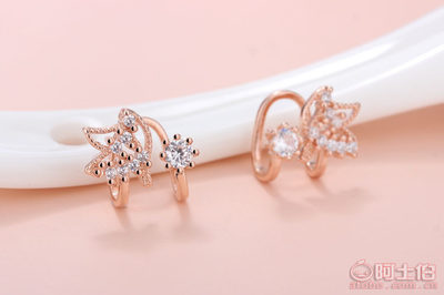 【心飾女孩銀鑲鉆蝴蝶耳夾無耳洞耳釘銀耳飾女款韓版時尚飾品EH108】海豐縣梅隴心飾女孩首飾廠 - 產品庫