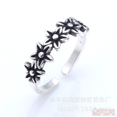 【桐哲銀飾S925純銀飾品手飾泰銀復(fù)古開口女式戒指廠家直銷批發(fā)R609003】海豐縣梅隴桐哲首飾廠 - 產(chǎn)品庫
